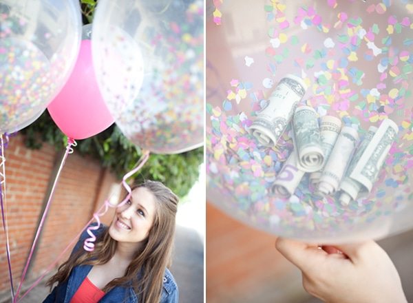 money inside balloons party gift ideas