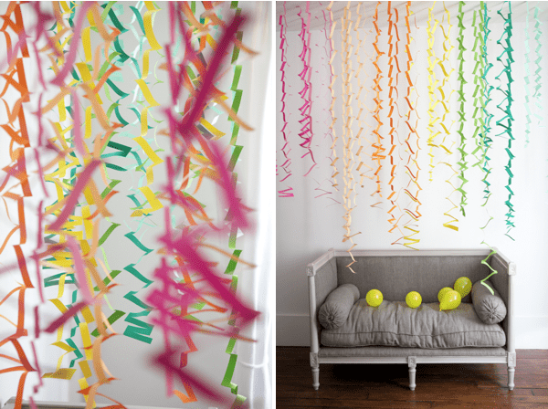 DIY zig zag paper streamers party decorations