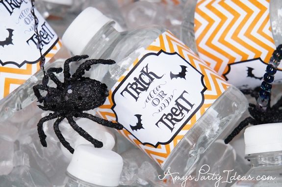 Halloween Party Ideas water bottle labels