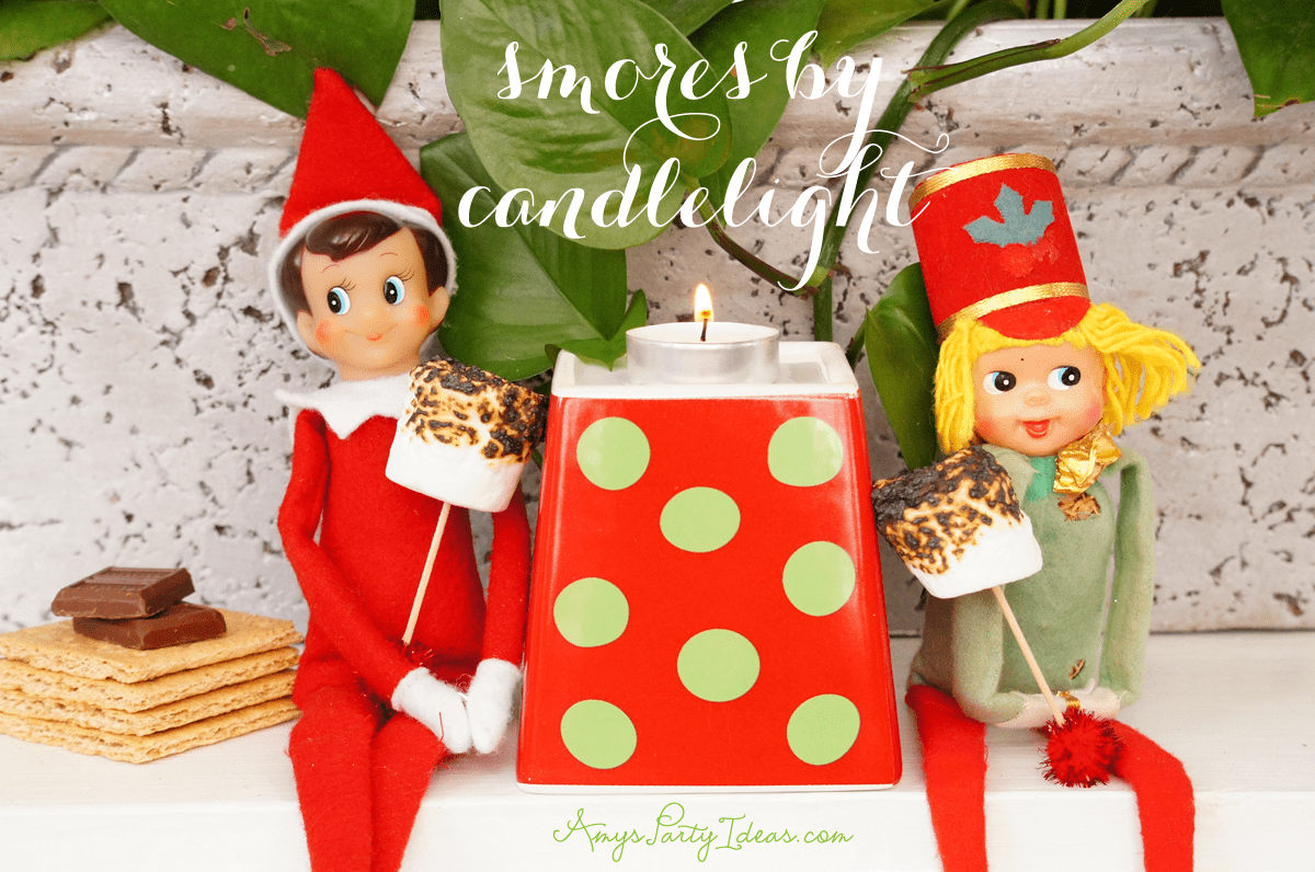 {Making S'mores} Elf on the Shelf Ideas: Day 10 as seen on AmysPartyIdeas.com