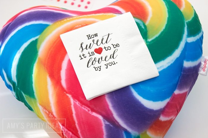 How Sweet It Is to Be Loved By You napkins | Valentine's Day Gift Ideas for kids from AmysPartyIdeas.com & #swoozies 