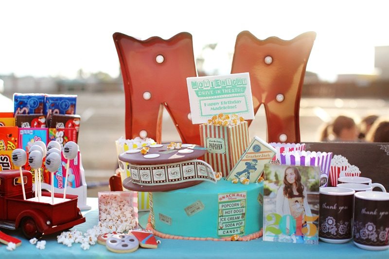 Drive-In Movie party ideas | Tween Girl Birthday Party Ideas | Sweet Sixteen party ideas | Gina Lee Photography | as seen on AmysPartyIdeas.com