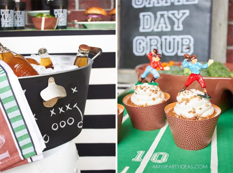 Chalkboard Beverage Tub with Bottle Opener | Tailgating 101 - Easy Gameday Entertaining Ideas from AmysPartyIdeas.com | Gameday Tailgate partyware from Swoozies.com |#football #tailgate #tailgatingideas #footballpartyideas #collegefootball #wareagle #mudpie