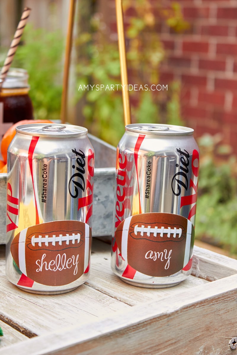 DIY Tutorial football mason jars with free football printables | Coca-Cola-Fall-Football-Sams-Club-Tailgate #shop #ShareYourSpirit #CollectiveBias #ad