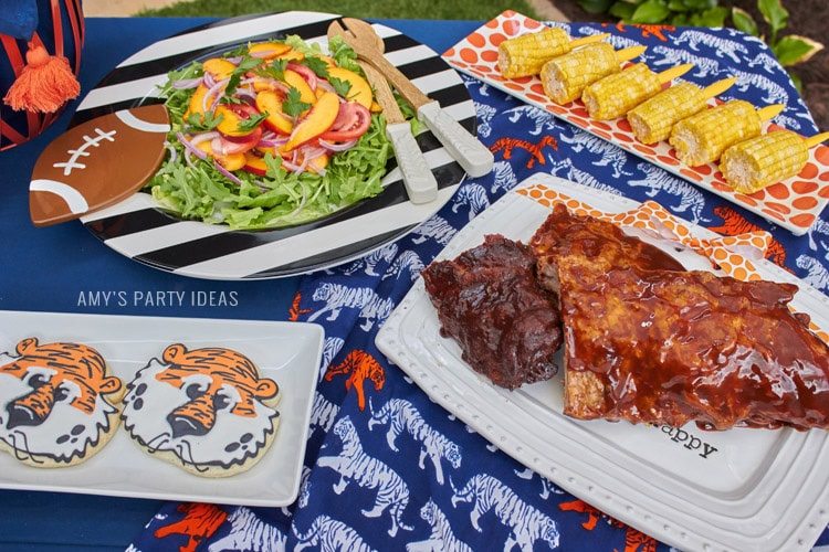 Tailgate Food | Ribs | Auburn Football Tailgate Ideas | Saturday down South | Football Tailgating | Football Watch Party | AmysPartyIdeas.com | Swooies.com