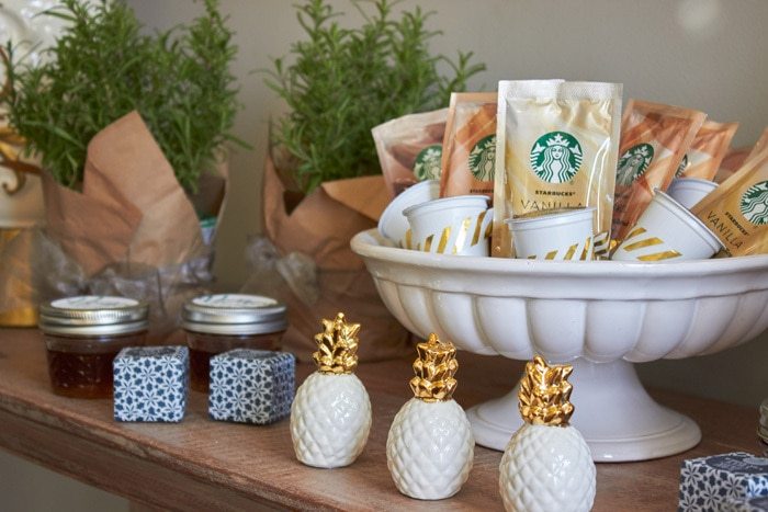 Starbucks Caffe Latte at Home | Host a Favorite Things Brunch from AmysPartyIdeas.com | Holiday Entertaining Ideas | Gift Party Ideas | Barista Bar | #StarbucksCaffeLatte #MyStarbucksatHome