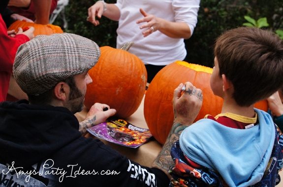 Halloween Pumpkin Carving Party Ideas from AmysPartyIdeas.com