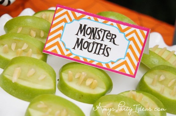 Halloween Party Ideas Apple Monster Mouths party food