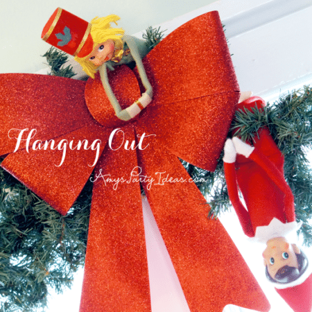 Elf on the Shelf Ideas ~ Day 9 ~ Hanging Out