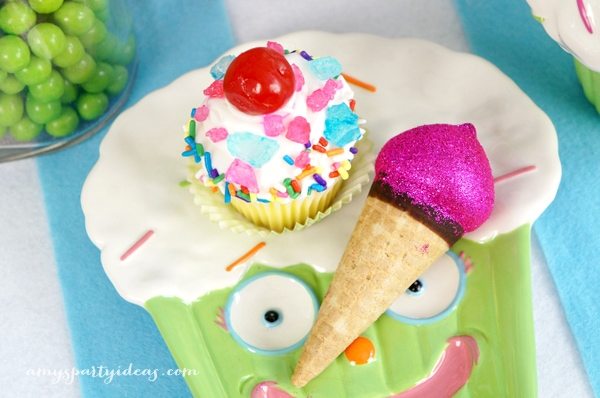 Welcome to Cupcake Town - Cupcake Themed Birthday Party Ideas from AmysPartyIdeas.com featuring #Glitterville