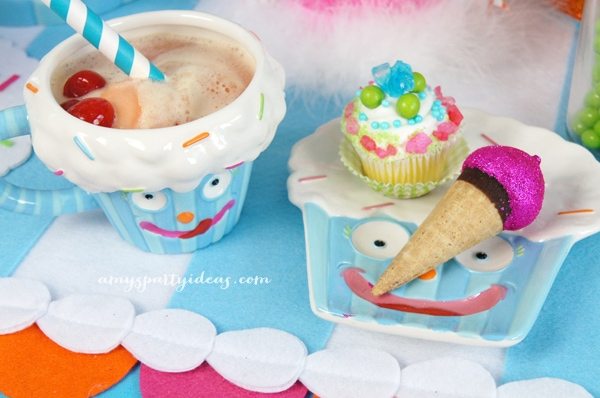 Welcome to Cupcake Town - Cupcake Themed Birthday Party Ideas from AmysPartyIdeas.com featuring #Glitterville