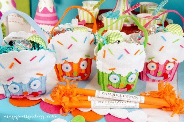 Welcome to Cupcake Town - Cupcake Themed Birthday Party Ideas from AmysPartyIdeas.com featuring @Glitterville