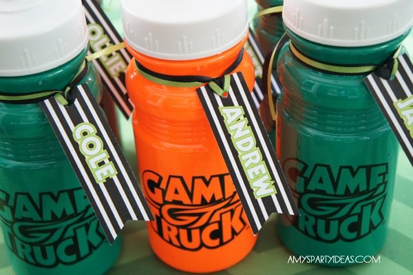 game truck party - printable water bottle labels | Game Truck Party Ideas from AmysPartyIdeas.com | #gametruck #videogame #party #ideas