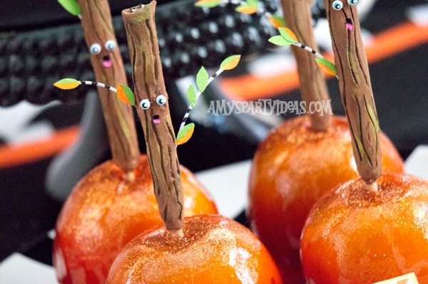 Candy Corn Halloween Party_Candy Apples 2 @AmysPartyIdeas #halloween #party #ideas #candycorn