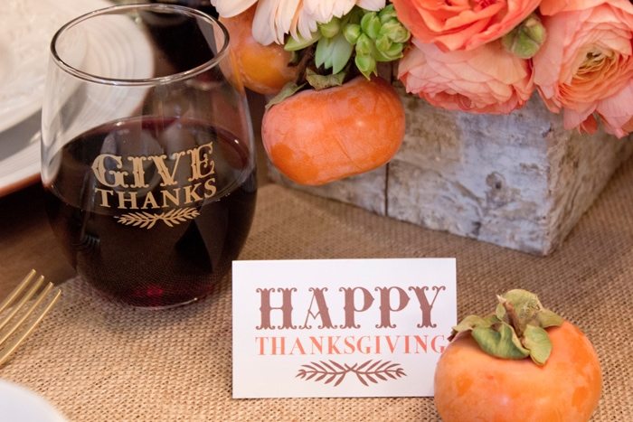 Thankful, Grateful, Blessed Thanksging Tablescape + Party Ideas