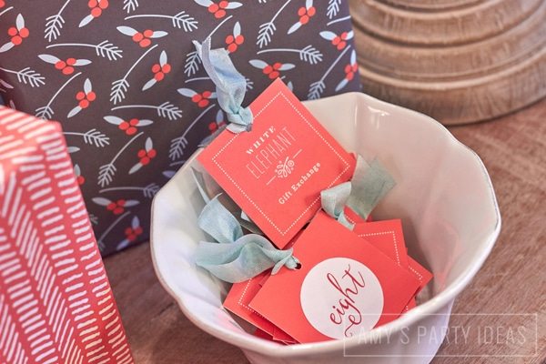 White Elephant Gift Exchange Party Ideas from AmysPartyIdeas.com | Minted.com #giveaway