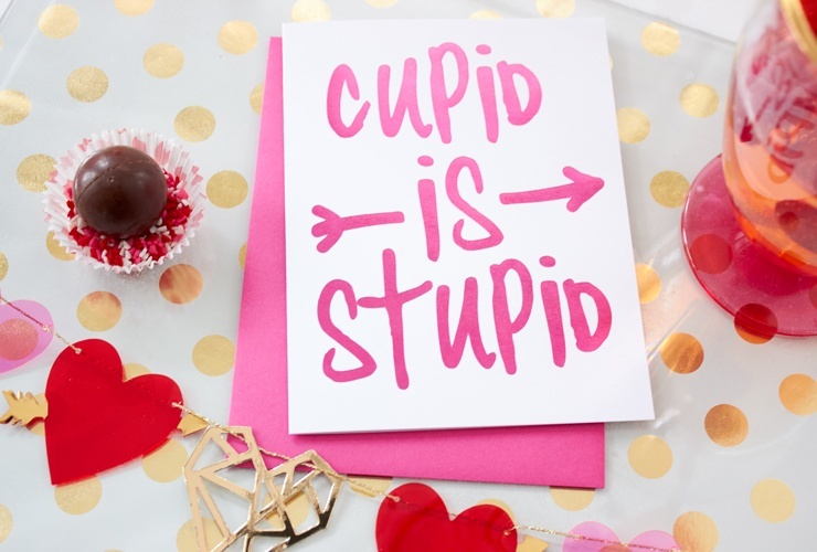 Cupid is Stupid Galentines Girl's Night Valentine's Day Ideas from AmysPartyIdeas.com & #swoozies