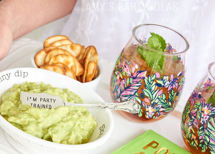 Preppy Porch Party Ideas | How to use your Happy Platter from Swoozies.com | Entertaining ideas from AmysPartyIdeas.com