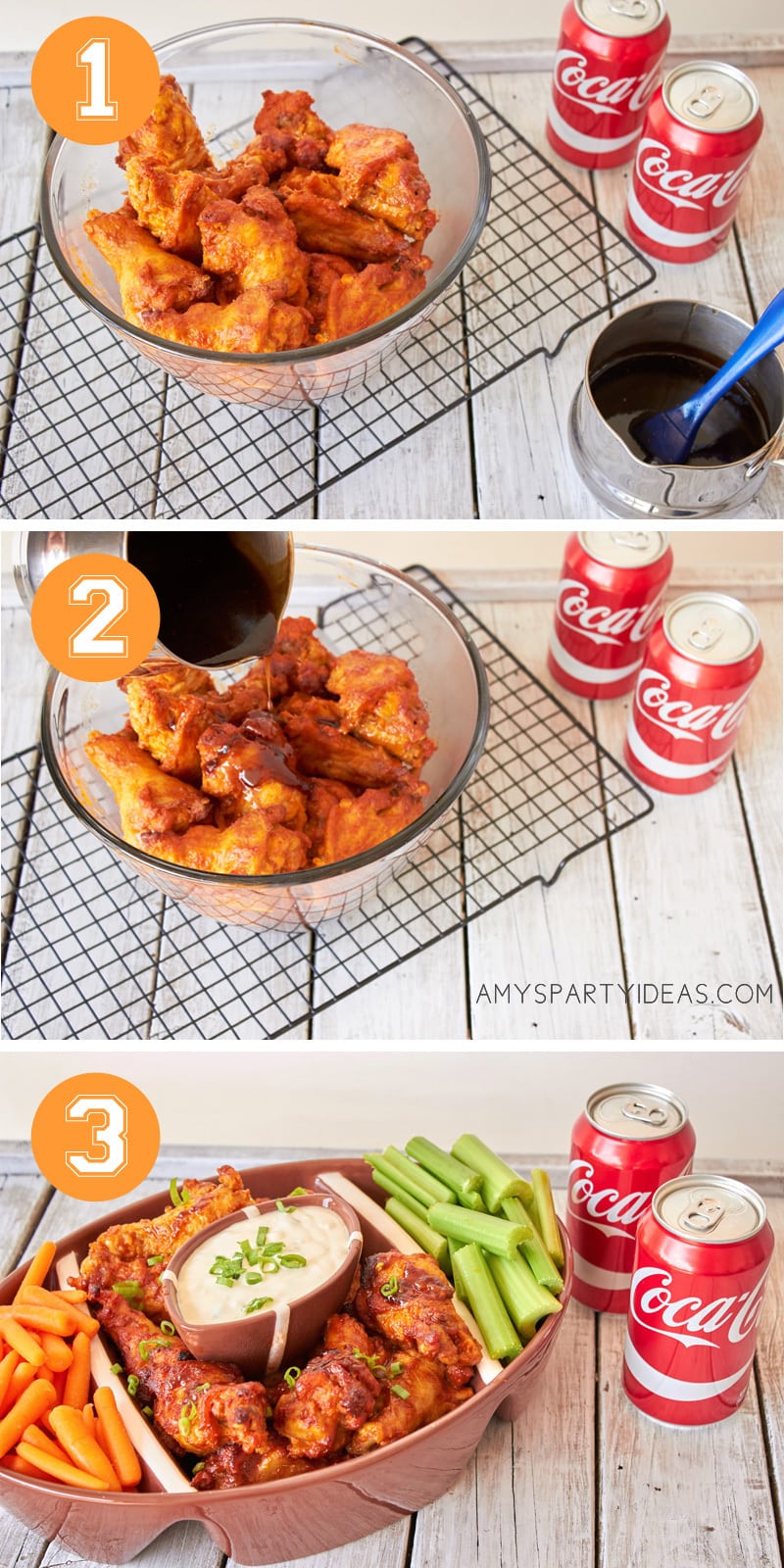 Sweet Heat Coca-Cola Buffalo Chicken Wings Appetizers for tailgating | Coca-Cola-Fall-Football-Sams-Club-Tailgate #shop #ShareYourSpirit #CollectiveBias #ad