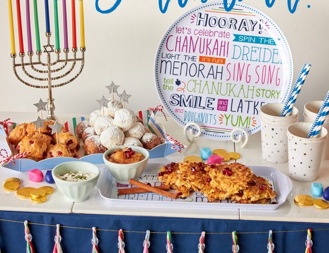 2015 Swoozies Hanukkah Decor | Chanukah party ideas as seen on AmysPartyIdeas.com