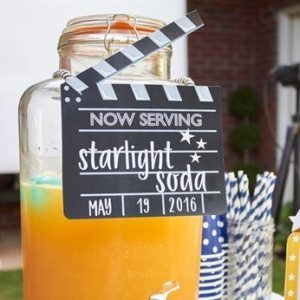 Outdoor Movie Party Printables | Edit your Own | Editable & Printable Clapperboard Drink Sign | LuluCole.com exclusively for AmysPartyIdeas.com | INSTANT DOWNLOAD