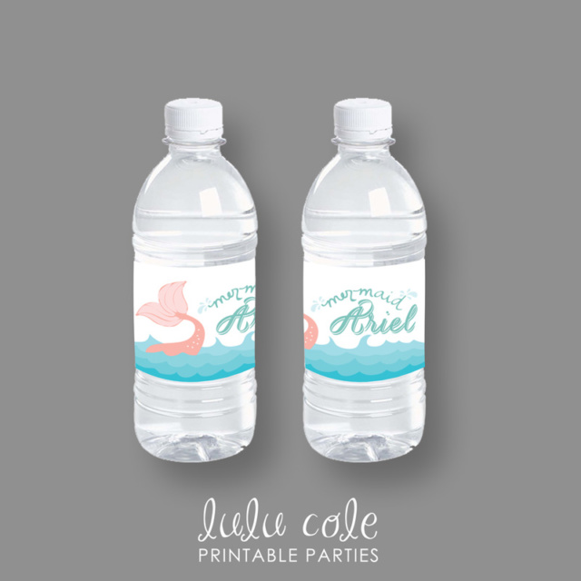 Mermaid Birthday Party Water & Drink Labels - Under the Sea - Printable - LuluCole