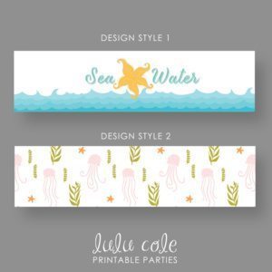 INSTANT DOWNLOAD - Sea Water - Mermaid Birthday Party Water & Drink Labels - Under the Sea - Printable - LuluCole for AmysPartyIdeas.com