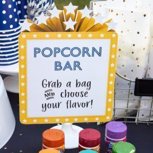 Outdoor Movie Night Popcorn Bar Party Printables INSTANT DOWNLOAD