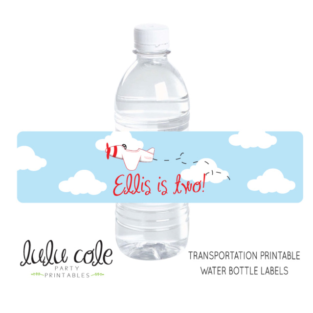 Printable Transportation Party Water Labels | Edit Your Own | Editable & Printable party supplies from LuluCole.com exclusively for AmysPartyIdeas.com