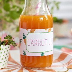Carrot Juice Drink Labels | Easter Party | Garden Party | Instant Download party printables