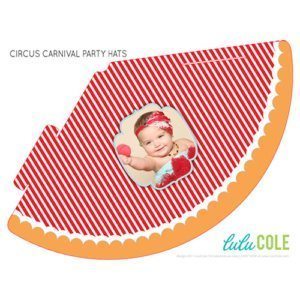 Circus Carnival Birthday Party Ideas | Printable Personalized Photo Party Hats