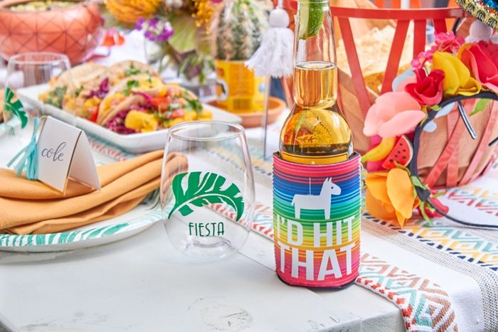 I'd Hit That Pinata Coozie | Cactus Fiesta Party Ideas | Cinco de Mayo party ideas | Mexican party or wedding | Outdoor Entertaining | As seen on AmysPartyIdeas.com and Swoozies.com