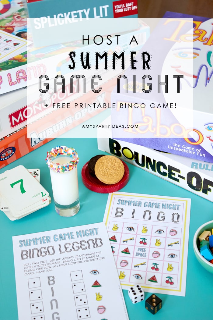 Game Night Ideas + FREE printable BINGO game from AmysPartyIdeas.com | #EnterTheWonderVault #ad