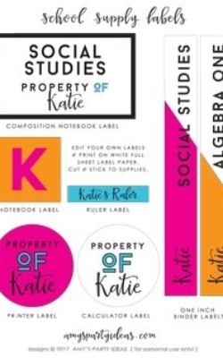 EDIT YOUR OWN School Supply Labels