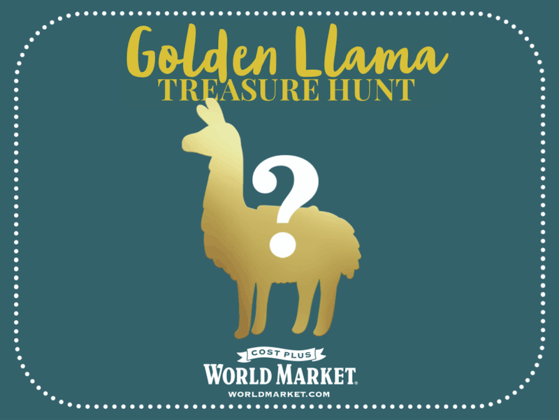Golden Llama Treasure Hunt at Cost Plus World Market #GiftThemJoy #ad