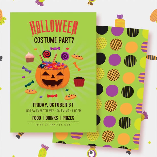 Halloween Costume Party Invites PRINTABLE from LuluCole for AmysPartyIdeas.com