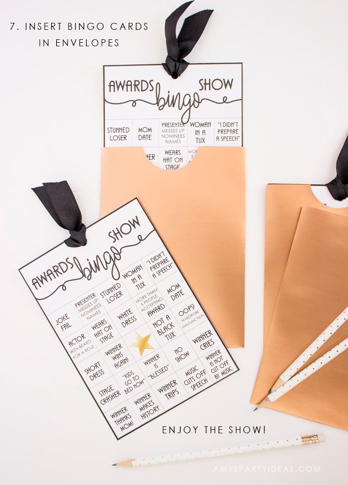 Msg 4 21+ DIY Awards Show Bingo Cards FREE PRINTABLES | Awards Viewing Party | Girl's Night In Party Ideas from AmysPartyIdeas.com | #SignatureSips #CollectiveBias