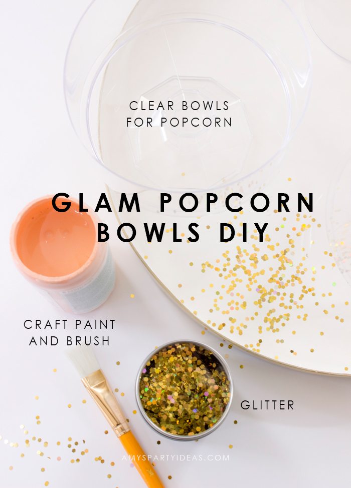 Msg 4 21+ DIY Glam Popcorn Bowls | Awards Viewing Party | Girl's Night In Party Ideas from AmysPartyIdeas.com | #SignatureSips #CollectiveBias