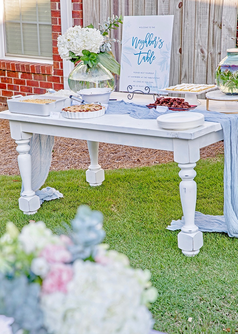 Neighbor's Table Dinner Party }| Outdoor Dinner Party Ideas from AmysPartyIdeas.com