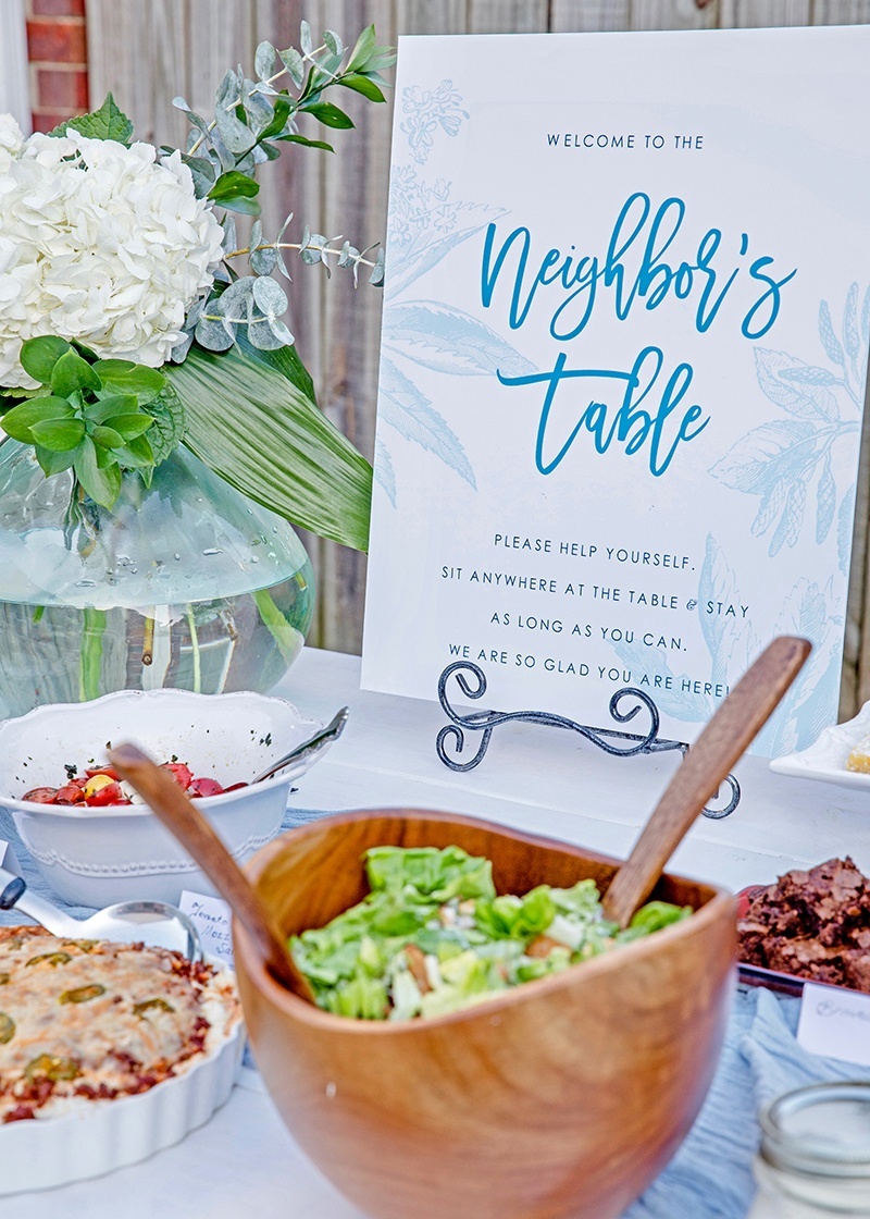Neighbor's Table Dinner Party }| Outdoor Dinner Party Ideas from AmysPartyIdeas.com
