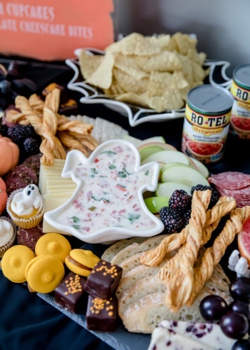 Dare to Dip with Rotel | Ghost Pepper Queso Dip | Ghostly Gathering | Amy's Party Ideas | Halloween Party Ideas from AmysPartyIdeas.com