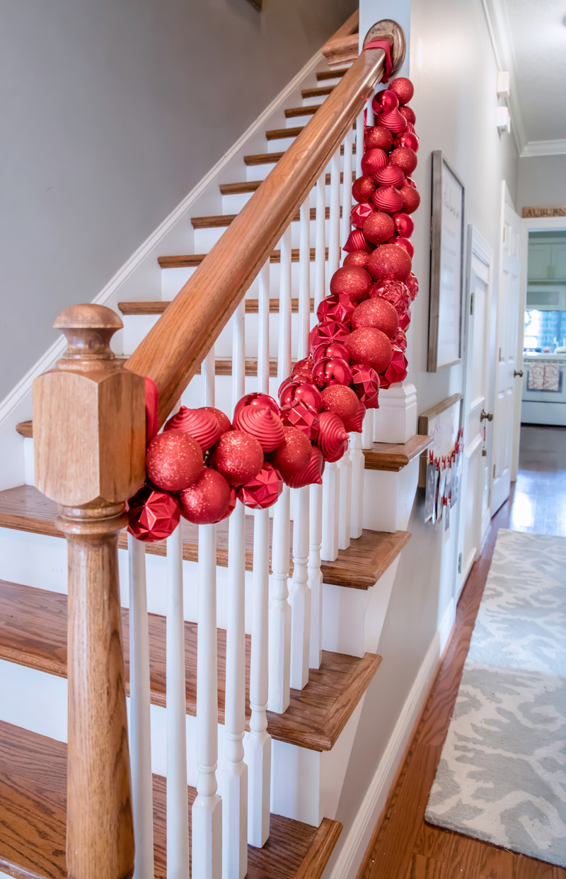 DIY Ornament Garland | Deck the Halls | Christmas 2019 Home Tour | Amy's Party Ideas and Wayfair
