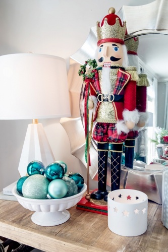 Nutcrakers & Ornament Decor | Deck the Halls | Christmas 2019 Home Tour | Amy's Party Ideas and Wayfair