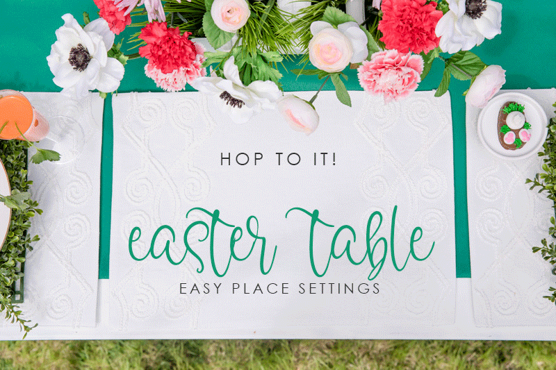 Easy to follow Easter tablescape tutorial and free printables | #BeSoEggstra with an Egg Hunt for Teens and Easter Brunch Ideas from AmysPartyIdeas.com @Walmart and @reeses | #Walmart #SheSpeaks