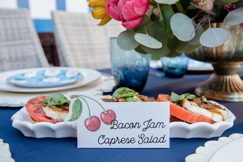 Bacon Jam Caprese Salad | That's My Jam Summer BBQ Supper Club Ideas from AmysPartyIdeas.com
