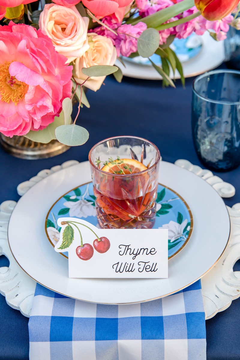 Thyme Will Tell bourbon summer drink | That's My Jam Summer BBQ Supper Club Ideas from AmysPartyIdeas.com